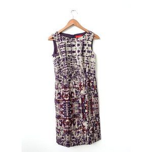 LAVIA18 Purple Dress Size XS Cotton Mini Sheath Italian Abstract Boho ITALY $528